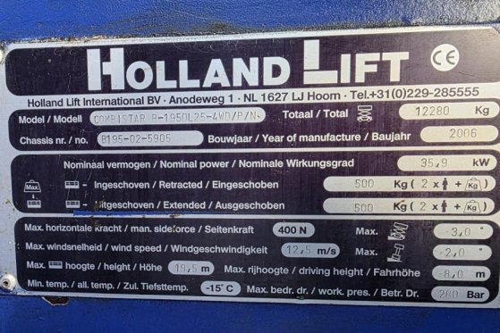 Holland Lift COMBISTAR B-195DL25-4WD/P/N Diesel, 4x4 Drive, 21. Holland lift COMBISTAR B-195DL25-4WD/P/N Diesel, 4x4 Drive...