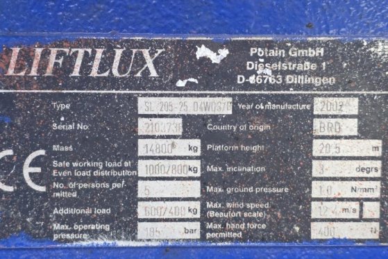 Liftlux SL205-25 D4WDS/P Diesel, 4x4 Drive, Hydraulic Deck Liftlux SL205-25 D4WDS/P Diesel, 4x4 Drive, Hydraulic Deck 2002...