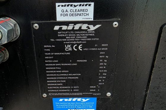 Niftylift HR21 Hybrid 4x4 MK2B Hybride, 4x4 Drive, 21m Worki Niftylift HR21 Hybrid 4x4 MK2B Hybride, 4x4 Drive, 21m Worki ...