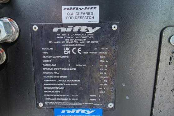 Niftylift HR21 Hybrid 4x4 MK2B Hybride, 4x4 Drive, 21m Worki Niftylift HR21 Hybrid 4x4 MK2B Hybride, 4x4 Drive, 21m Worki ...