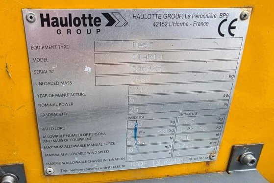 Haulotte STAR 10 Electric, 10m Working Height, 3m Reach, 20 Haulotte STAR 10 Electric, 10m Working Height, 3m Reach, 20 20...