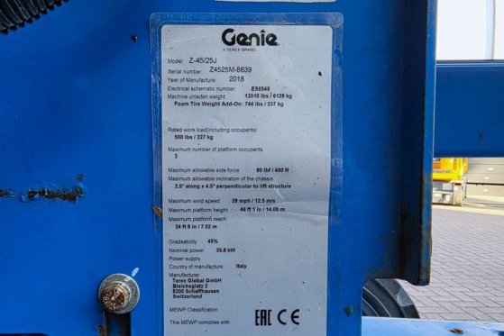 Genie Z-45/25JRT Diesel, 4x4 Drive, 16m Working Height, Z-45/25JRT Diesel, 4x4 Drive, 16m Working Height, 2019 2 image 6