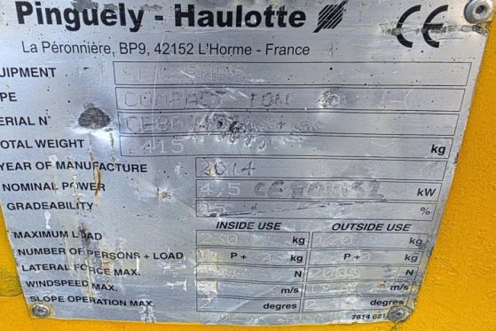 Haulotte Compact 10N Electric, 10m Working Height, 230kg Ca Haulotte Compact 10N Electric, 10m Working Height, 230kg Ca 20...
