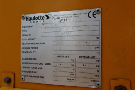 Haulotte STAR 10 As-Is, Electric, 10m Working Height, 3m Re Haulotte STAR 10 As-Is, Electric, 10m Working Height, 3m Re 20...