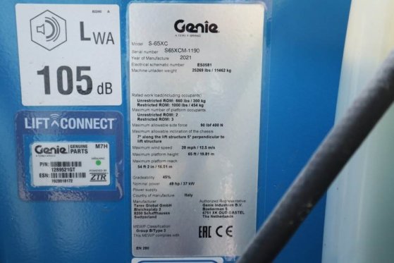 Genie S65XC Diesel, 4x4 Drive, 21.8m Working Height, 16. S65XC Diesel, 4x4 Drive, 21.8m Working Height, 16. 2021 2 image 6