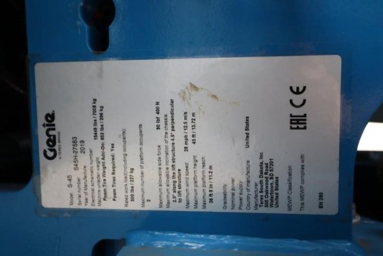Genie S45 Valid inspection, *Guarantee! Diesel, 4x4 Driv S45 Valid inspection, *Guarantee! Diesel, 4x4 Driv 2019 2 image 21