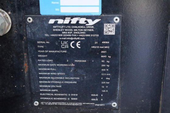 Niftylift HR21D 4x4 MK2 Diesel, 4x4 Drive, 21m Working Heigh Niftylift HR21D 4x4 MK2 Diesel, 4x4 Drive, 21m Working Heigh ...