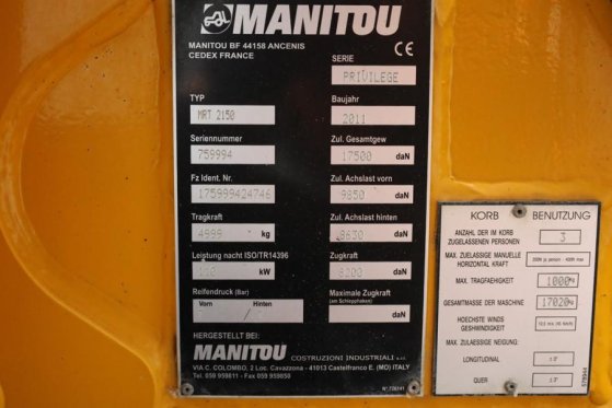 Manitou MRT2150 Privilege Diesel, 4x4 Drive And 4-Wheel St MRT2150 Privilege Diesel, 4x4 Drive And 4-Wheel St 2011 2 image 21