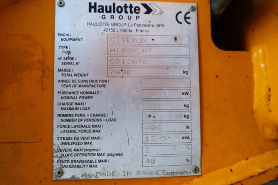 Haulotte H18SXL Diesel, 4x4 Drive, 18m Working Height, 500k Haulotte H18SXL Diesel, 4x4 Drive, 18m Working Height, 500k 20...