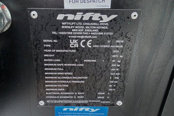 Niftylift HR21 Hybrid 4x4 MK2B Hybride, 4x4 Drive, 21m Worki Niftylift HR21 Hybrid 4x4 MK2B Hybride, 4x4 Drive, 21m Worki ...