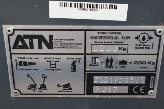 ATN Zebra 16 Diesel, Hydr. Stabilisers, 4x4x4 Drive, 1 ATN Zebra 16 Diesel, Hydr. Stabilisers, 4x4x4 Drive, 1 2017 2 image 21