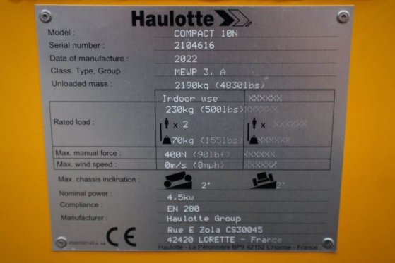 Haulotte Compact 10N Valid inspection, *Guarantee! Non Mark Haulotte Compact 10N Valid inspection, *Guarantee! Non Mark 20...