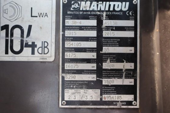Manitou M30-4 Diesel, 4x4 Drive, 3t Capacity, Triplex Mast M30-4 Diesel, 4x4 Drive, 3t Capacity, Triplex Mast 2015 2 Rough...