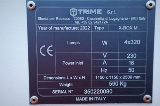 Trime X-BOX M 4 x 320W Valid inspection, Max Boom Height Trime X-BOX M 4 x 320W Valid inspection, Max Boom Height 2022 2 i...