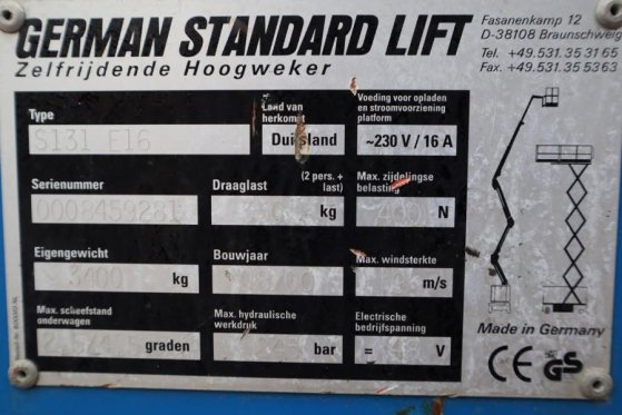 GSL S131 E16 As-Is, Electric, 15.1m Working Height Gsl S131 E16 As-Is, Electric, 15.1m Working Height 2000 2 Scissor Lifts...