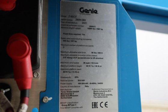 Genie Z60/37FE Valid Inspection, *Guarantee! Hybrid, 4x4 Z60/37FE Valid Inspection, *Guarantee! Hybrid, 4x4 2021 2 image 6