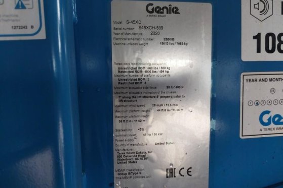 Genie S45XC Valid inspection, *Guarantee! 15.5m Working S45XC Valid inspection, *Guarantee! 15.5m Working 2020 2 image 6