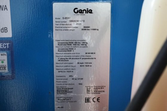 Genie S65XC Guarantee! Diesel, 4x4 Drive, 21.8m Working S65XC Guarantee! Diesel, 4x4 Drive, 21.8m Working 2021 2 image 6