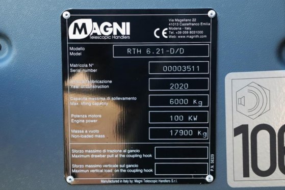 Magni RTH 6.21-D/D 6000kg Capacity, 21m Lifting Height, MAGNI RTH 6.21-D/D 6000kg Capacity, 21m Lifting Height, 2020 2 ima...