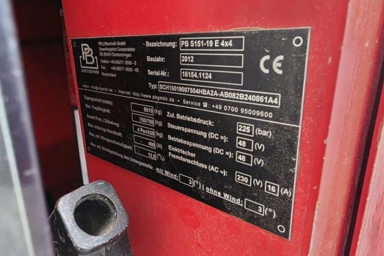 PB Lifttechnik S151-19E 4x4 Electric, 4x4 Drive, 15m Working Heig PB Lifttechnik S151-19E 4x4 Electric, 4x4 Drive, 15m Wor...