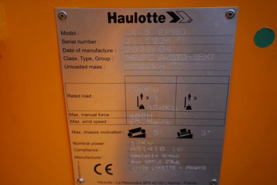 Haulotte HS15EPRO Valid Inspection, Full Electric 4x4 Drive Haulotte HS15EPRO Valid Inspection, Full Electric 4x4 Drive 20...
