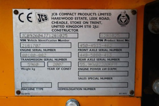 JCB 926 Diesel, 4x4 Drive, Triplex mast, 5500mm Liftin 10215 2007 2 Rough Terrain Forklift image 21