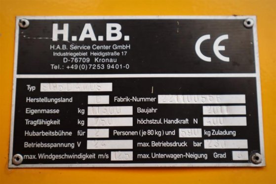 HAB S195-24 D4WDS Diesel, 4x4 Drive, 19.5m Working Hei HAB S195-24 D4WDS Diesel, 4x4 Drive, 19.5m Working Hei 2011 2 Sciss...