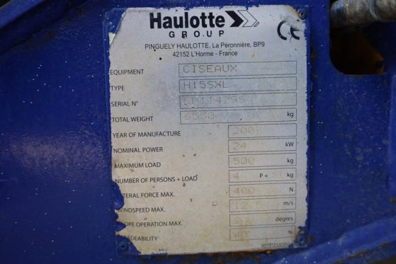 Haulotte H15SXL Diesel, 4x4 Drive, 15m Working Height, 500k Haulotte H15SXL Diesel, 4x4 Drive, 15m Working Height, 500k 20...