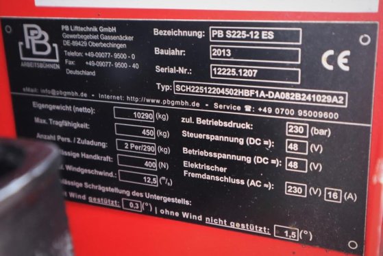 PB Lifttechnik S225-12ES Electric, 4x2 Drive, 22.5m Working Heigh PB Lifttechnik S225-12ES Electric, 4x2 Drive, 22.5m Work...