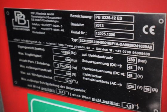 PB Lifttechnik S225-12ES Electric, 4x2 Drive, 22.5m Working Heigh PB Lifttechnik S225-12ES Electric, 4x2 Drive, 22.5m Work...
