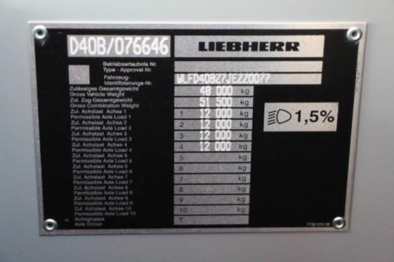 Liebherr MK88 Plus Valid Inspection, 45 m Flight, 8t Cap, P MK88 Plus Valid Inspection, 45 m Flight, 8t Cap, P 2018 2 Towe...