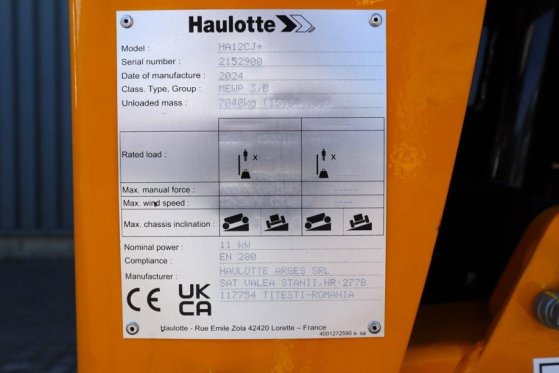 Haulotte HA12CJ+ Valid inspection, Electric, 12 m Working H Haulotte HA12CJ+ Valid inspection, Electric, 12 m Working H 20...