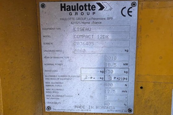 Haulotte Compact 12DX Diesel, 4x4 Drive, 12m Working Height Haulotte Compact 12DX Diesel, 4x4 Drive, 12m Working Height 20...