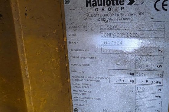 Haulotte COMPACT 10DX Diesel, 4x4 Drive, 10.2m Working Heig Haulotte COMPACT 10DX Diesel, 4x4 Drive, 10.2m Working Heig 20...