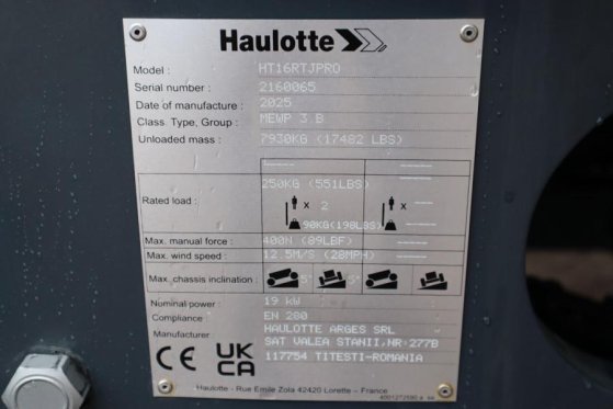 Haulotte HT16RTJ PRO Diesel, 4x4x4 Drive, 16.1m Working Hei Haulotte HT16RTJ PRO Diesel, 4x4x4 Drive, 16.1m Working Hei 20...