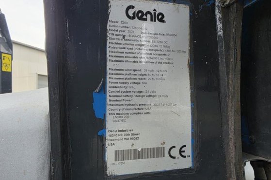 Genie TZ50 Hybrid, 17m Working Height, 9m Reach, 200kg C TZ50 Hybrid, 17m Working Height, 9m Reach, 200kg C 2004 2 image 6