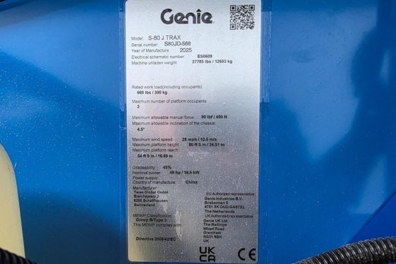 Genie S-80J Trax Valid inspection, Diesel, 4x4 Drive, 26 S-80J Trax Valid inspection, Diesel, 4x4 Drive, 26 2025 2 image 6