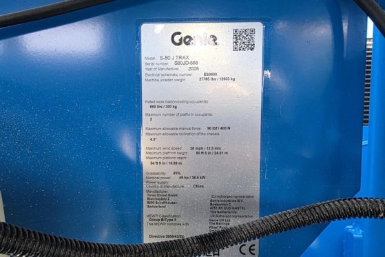 Genie S-80J Trax Valid inspection, Diesel, 4x4 Drive, 26 S-80J Trax Valid inspection, Diesel, 4x4 Drive, 26 2025 2 image 6