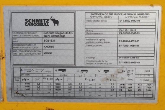 Schmitz Cargobull SCB3ST CoC Documents, TuV Loading Certif Schmitz Cargobull SCB3ST CoC Documents, TuV Loading Certif 2015...