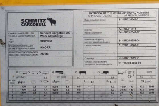 Schmitz Cargobull SCB3ST CoC Documents, TuV Loading Certif Schmitz Cargobull SCB3ST CoC Documents, TuV Loading Certif 2015...