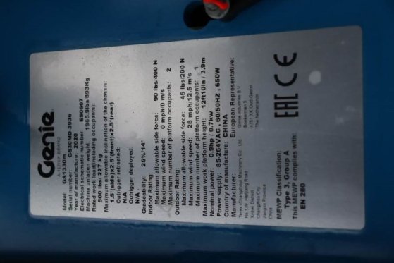 Genie GS1330M Valid inspection, *Guarantee! All-Electric GS1330M Valid inspection, *Guarantee! All-Electric 2020 2 Scissor...