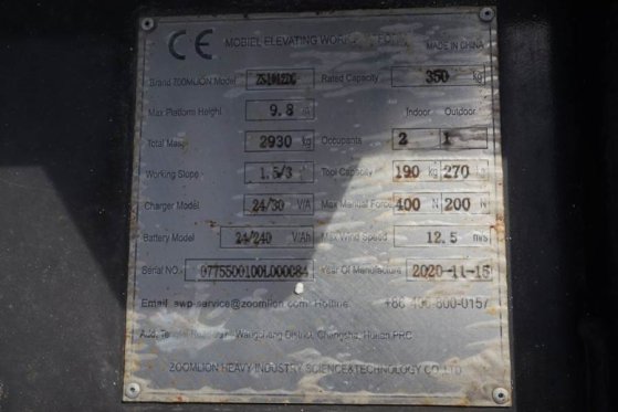 Zoomlion ZS1012DC Valid Iinspection, *Guarantee! 11.8m Work Zoomlion ZS1012DC Valid Iinspection, *Guarantee! 11.8m Work 20...