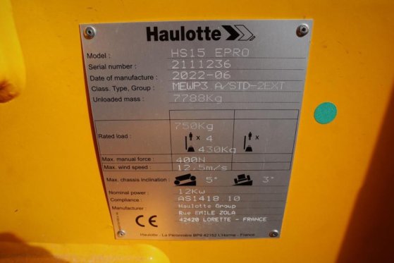Haulotte HS15EPRO Valid Inspection, *Guarantee! Full Electr Haulotte HS15EPRO Valid Inspection, *Guarantee! Full Electr 20...