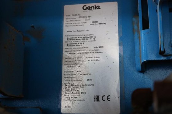 Genie S-85XC Valid inspection, *Guarantee! Diesel, 4x4 D S-85XC Valid inspection, *Guarantee! Diesel, 4x4 D 2020 2 image 7