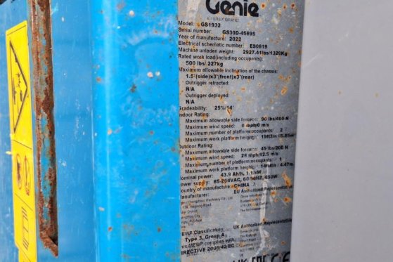 Genie GS1932 E-Drive Several In Stock, 8m Working Height 4842 2022 2 Scissor Lifts image 7