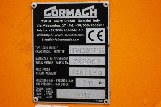 Volvo FH12 With Cormach 135t/m Crane Volvo FH12 10x4 Wit 590 2014 2 Mobile Cranes image 7