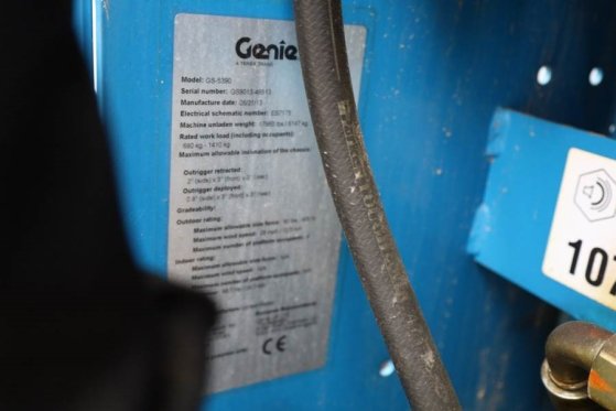Genie GS5390 Diesel, 4x4 Drive, 18.15m Working Height, 6 GS5390 Diesel, 4x4 Drive, 18.15m Working Height, 6 2013 2 Scissor...
