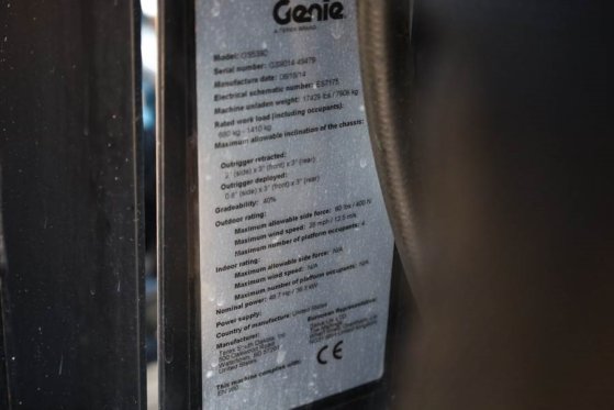 Genie GS5390 Diesel, 4x4 Drive, 18.15m Working Height, 6 GS5390 Diesel, 4x4 Drive, 18.15m Working Height, 6 2014 2 Scissor...