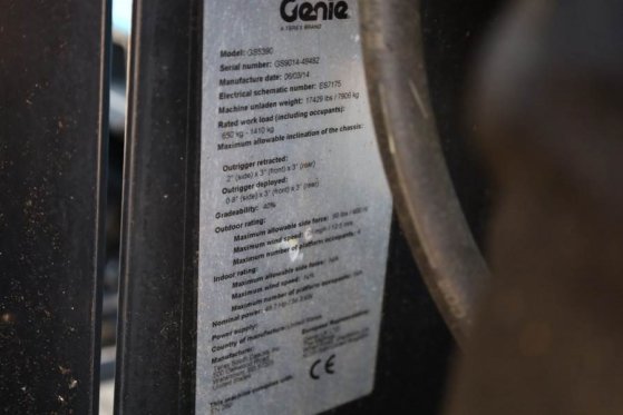 Genie GS5390 Diesel, 4x4 Drive, 18.15m Working Height, 6 GS5390 Diesel, 4x4 Drive, 18.15m Working Height, 6 2014 2 Scissor...