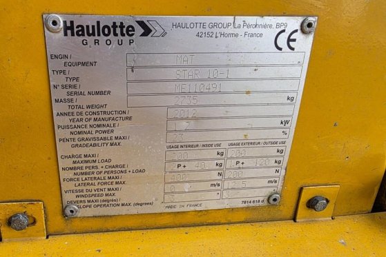 Haulotte STAR 10 Electric, 10m Working Height, 3m Reach, 20 Haulotte STAR 10 Electric, 10m Working Height, 3m Reach, 20 20...